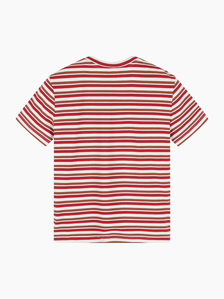 Red striped t-shirt - sisley k short sleeve t-shirt - Red | Sisley K image number 2